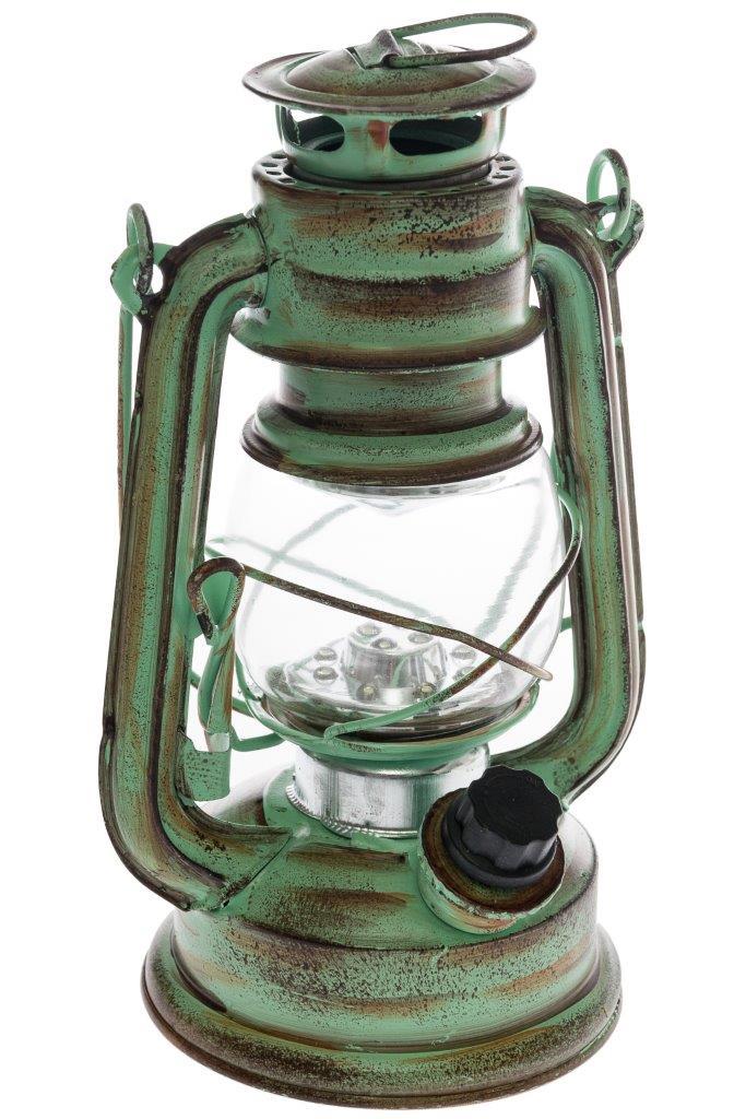 LED-Laterne TEJE - grün antik - batteriebetrieben - 19 cm