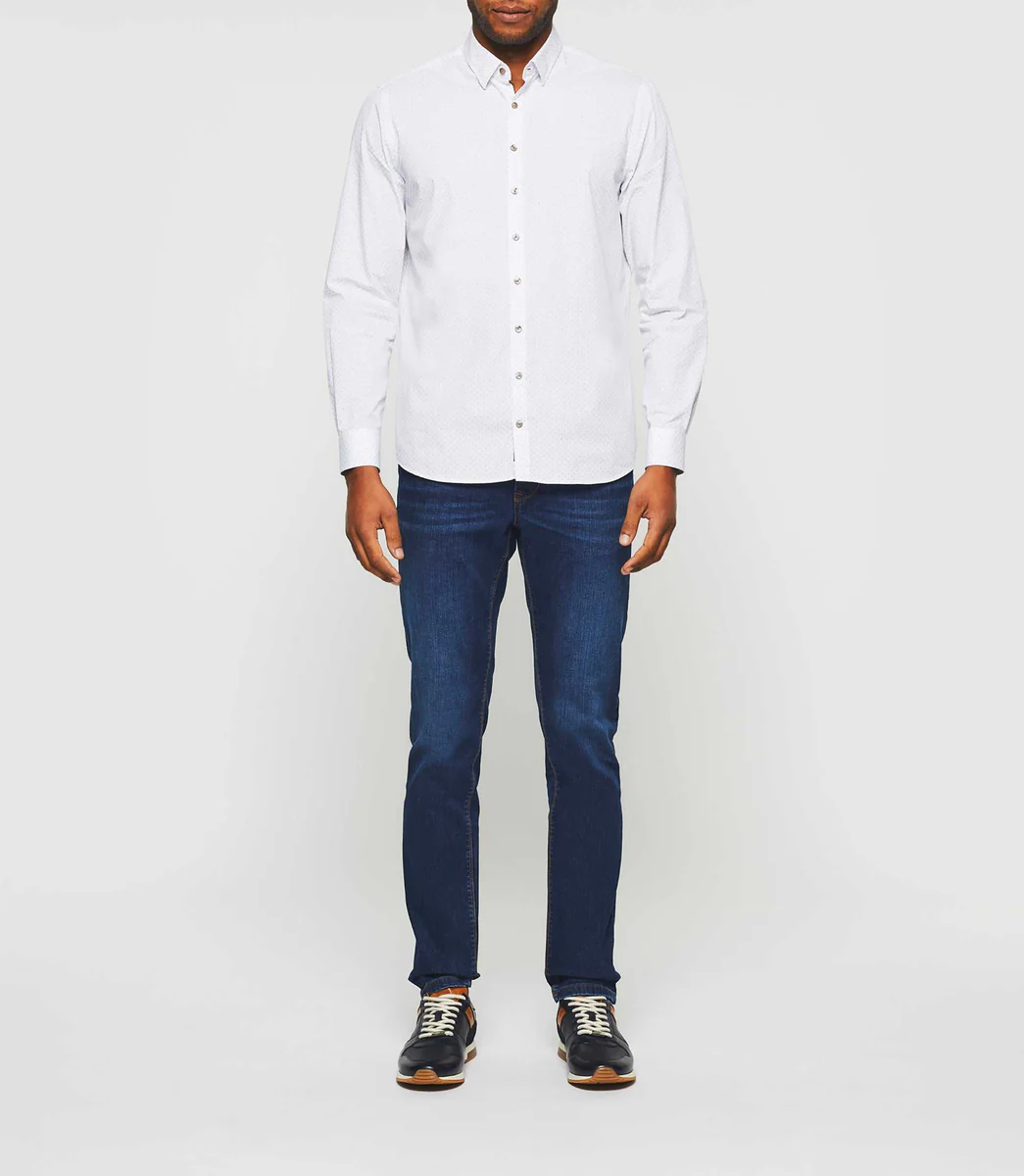 Chemise casual camel et blanche 