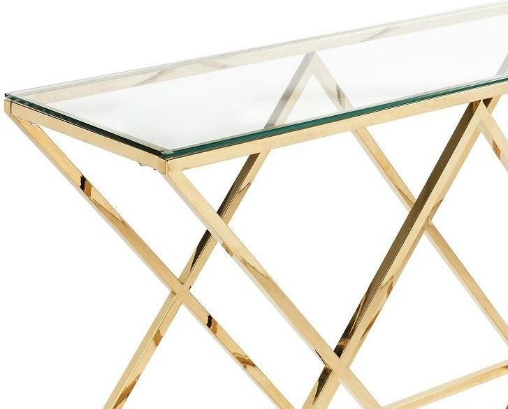 Pascal Morabito - CHARLOTTE - Sidetable - Goudkleurig - Gehard Glas - Staal