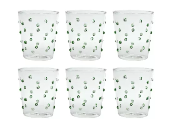 Zafferano Party Tumbler Verre Vert 45 Cl Set de 6 Pièces en Verre