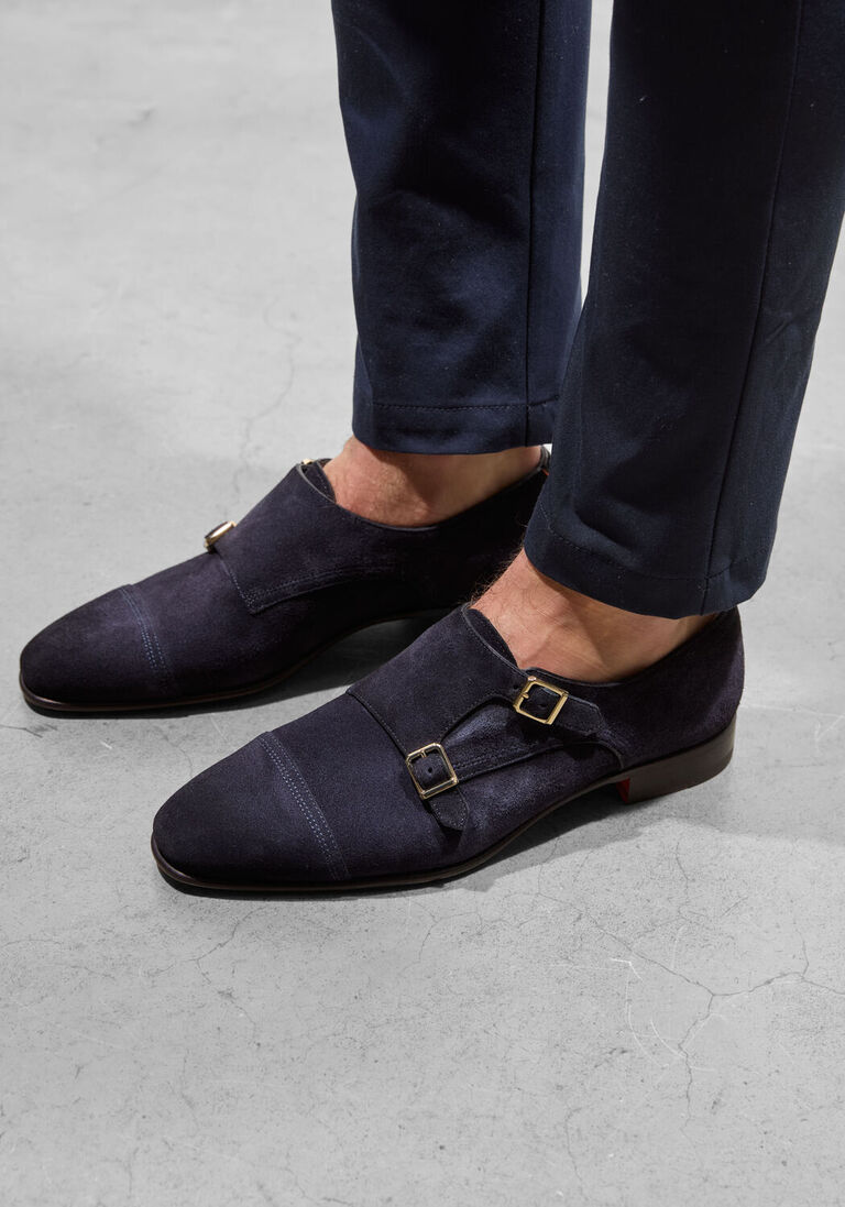 blauwe santoni instappers axel