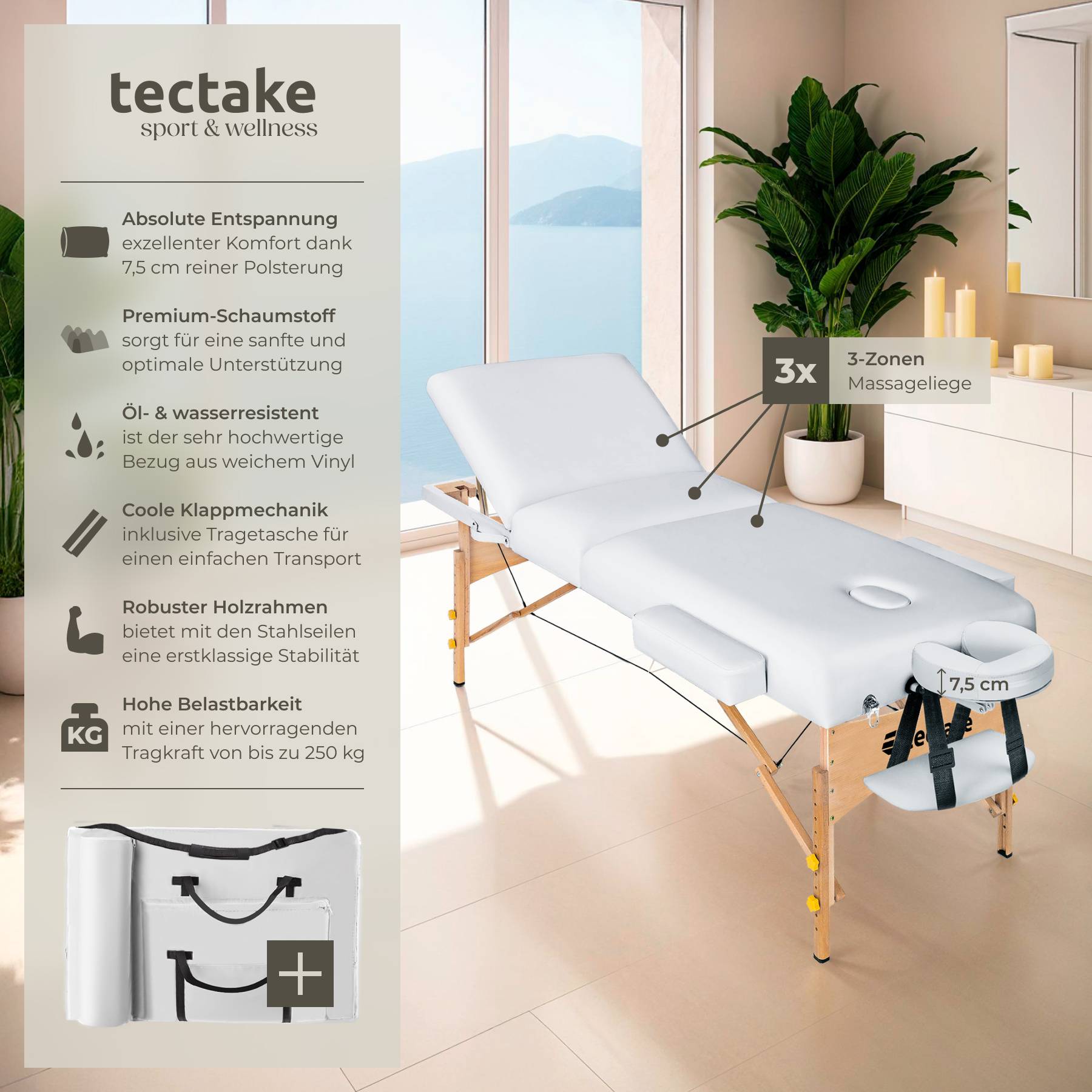 3 Zonen Massageliege Somwang