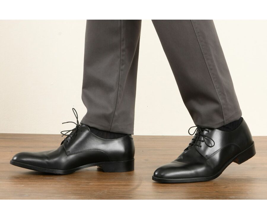 Derbies homme Noir semelle cuir avec patin - PHILIP II PATIN