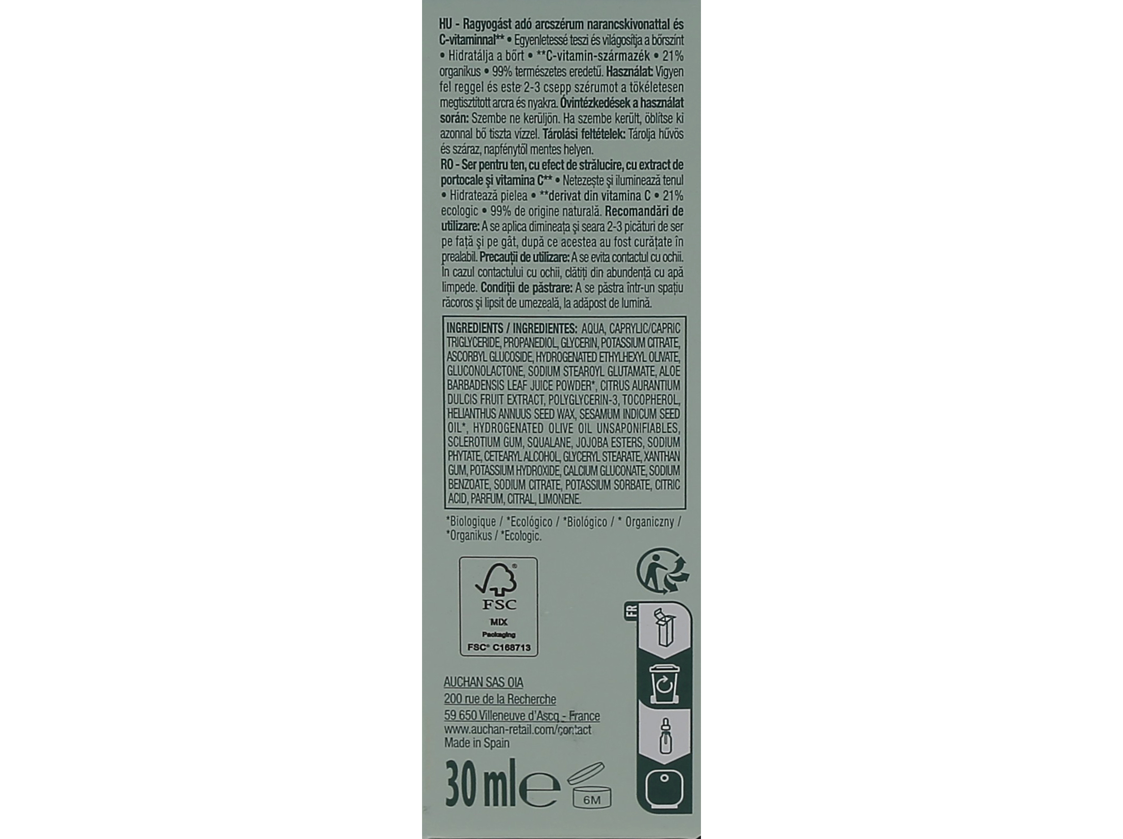 SÉRUM ROSTO COSMIA BIO EFEITO GLOW VITAMINA C 30ML