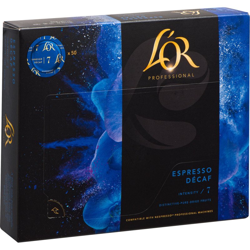 Capsule de café L'OR Professionel Espresso décafeiné - Boite de 50 - Compatible Nespresso Professionnel