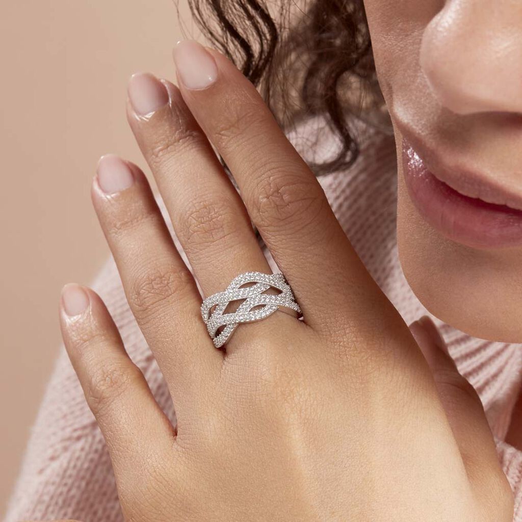 Bague Ireneo Argent Blanc Oxyde De Zirconium