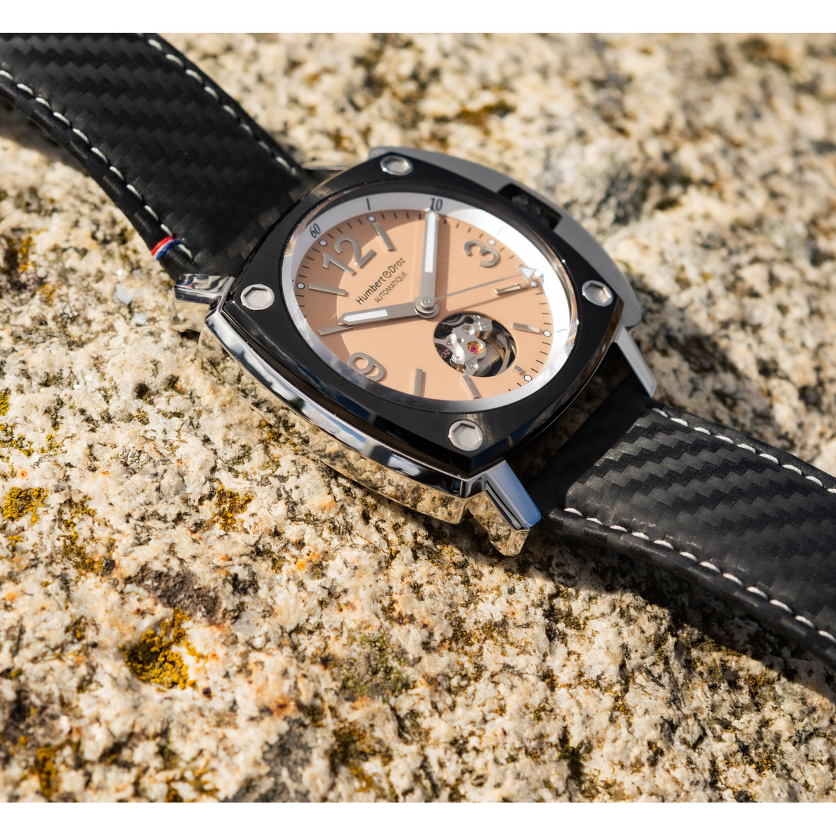 Montre HUMBERT-DROZ hd10 homme automatique, bracelet cuir noir