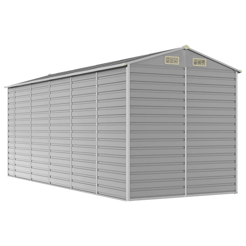 Abri de jardin gris clair 191x470x198 cm acier galvanisé