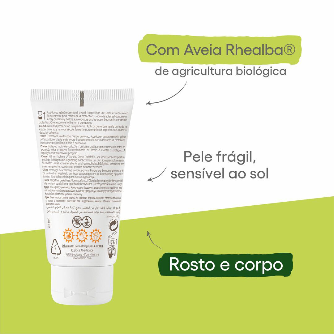 Creme Protetor Solar Sem Perfume FPS50+ - 40ml