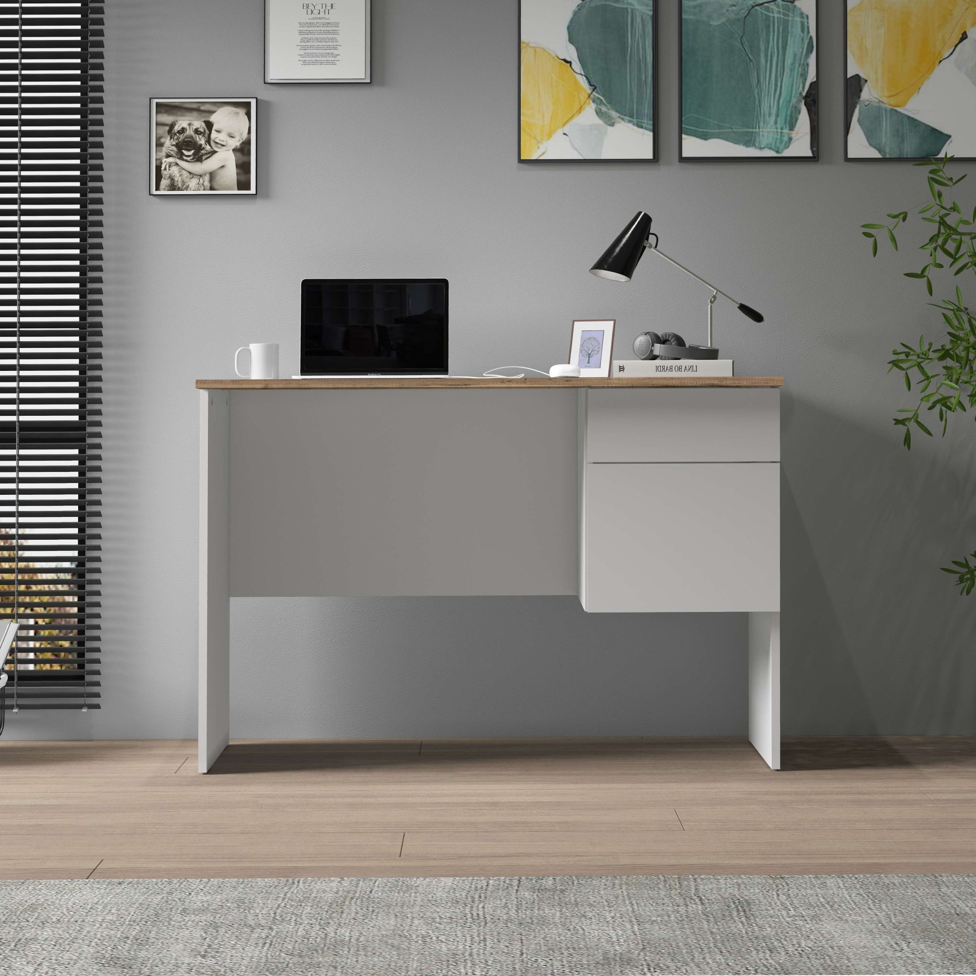 INOSIGN Schreibtisch »Sunrise, kleiner Computertisch, Bürotisch« mit 1 Tür & 1 Schublade, Tischplatte Breite 110 cm, Made in Italy