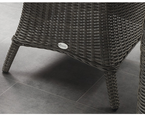 Malaga Luna tuinmeubelset, vintage Destiny polyrattan aluminium, 4-zits, 5-delig, grijs