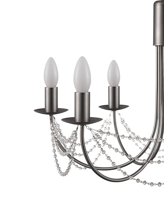 Lustre Suhel 6 ampoules E14 1P20 chrome brossé