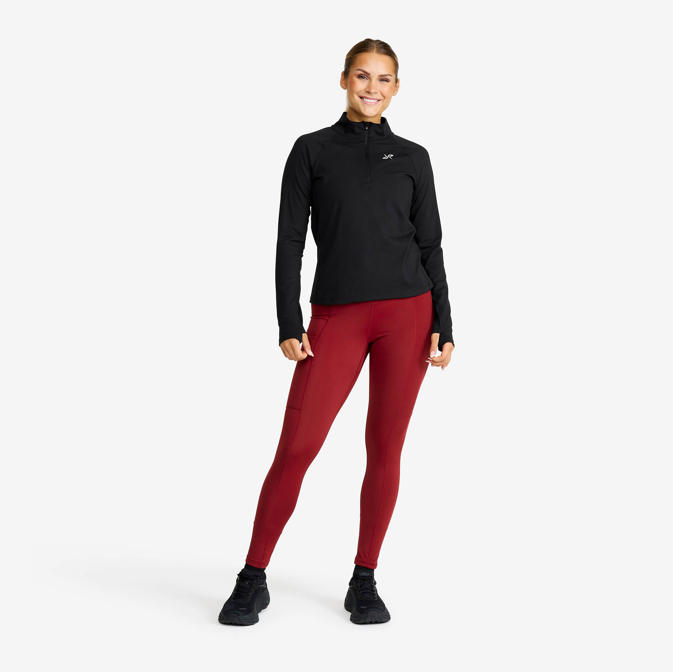 Prep Half-zip Top Dame Black/White