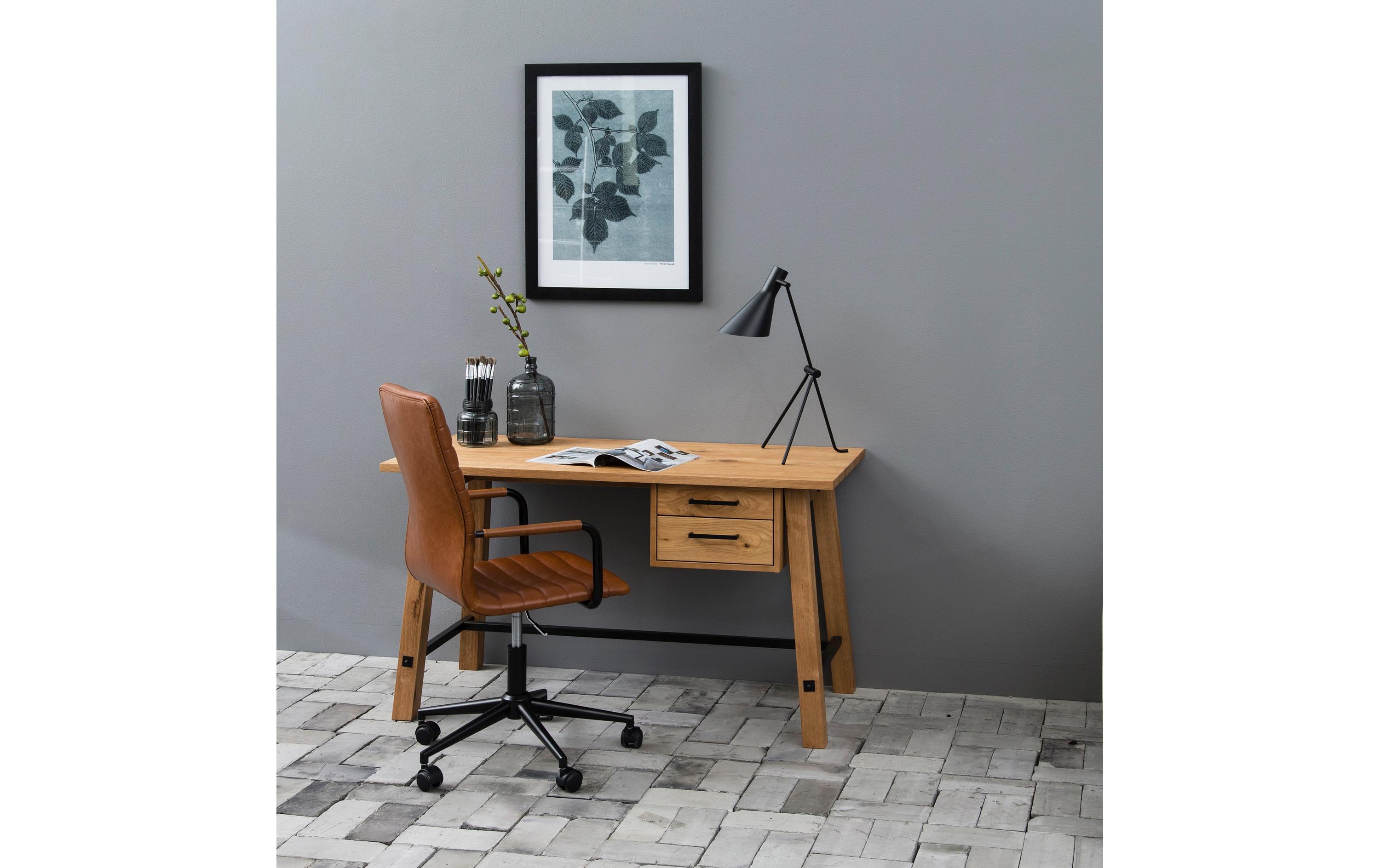 Bürostuhl Winslow, mit Polsterrücken und Armlehnen, Cognac<br>Schreibtischstuhl im Leder look