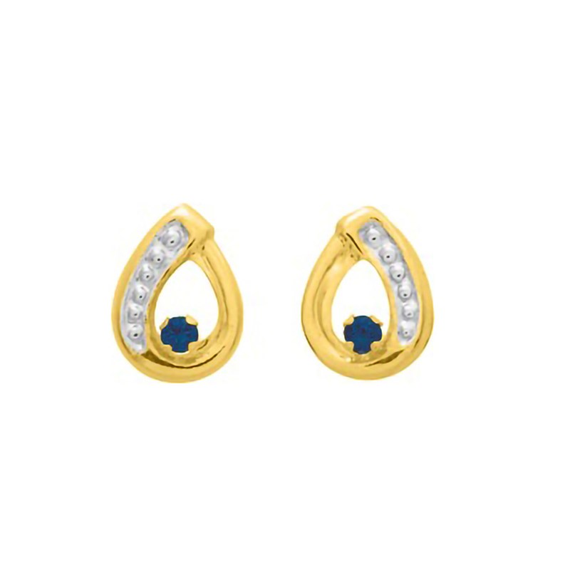 Boucles d'oreilles femme - saphir - Or 18 Carats