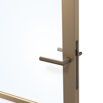 Arne & Bodil binnendeur ABE103 blank glas - metallic brons staallook afwerking