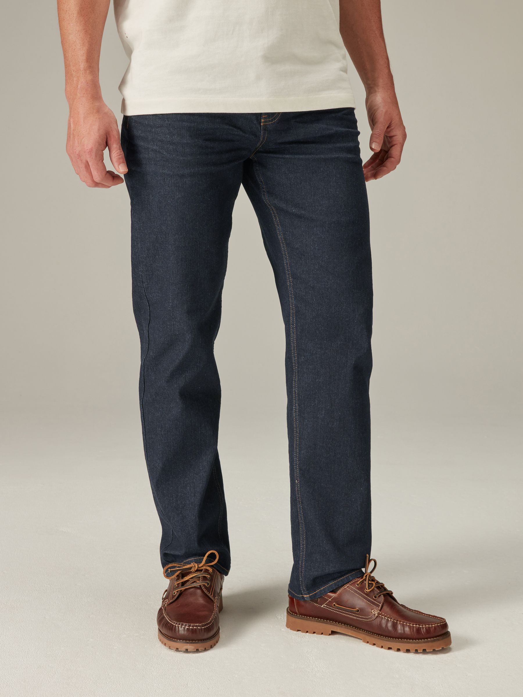 Donkerblauw - Straight-fit Essential stretchy jeans met rechte pasvorm