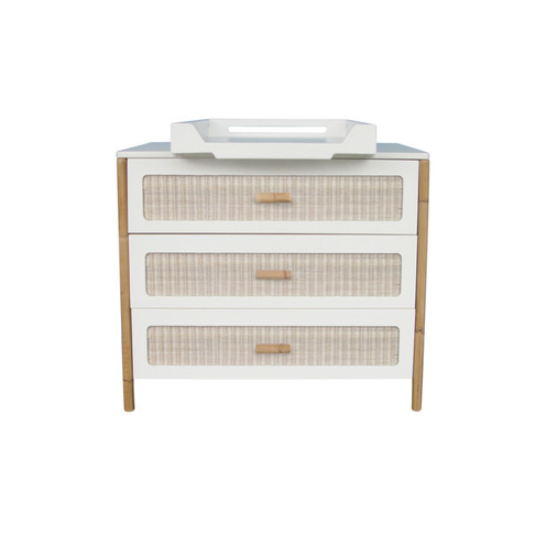Chambre TRIO Lit 60x120 Commode Armoire OCEANIA Neige - THEO