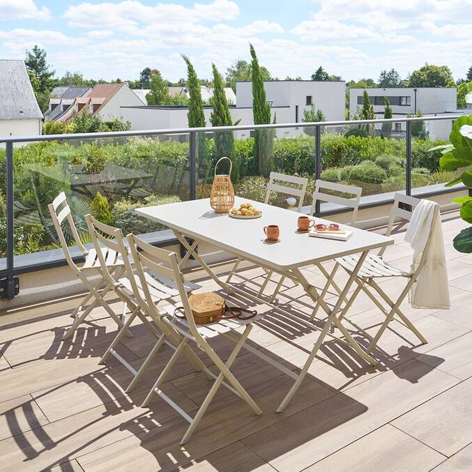 Table de jardin pliante rectangulaire GREENSBORO Argile