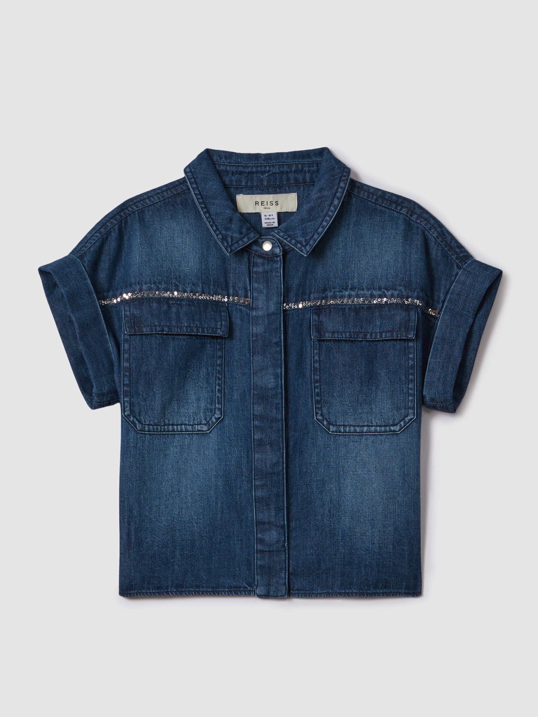 Reiss Sandie overhemd van denim met versiering