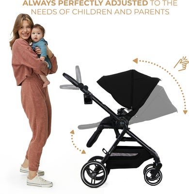 Kinderkraft YOXI 2-in-1 Duovogn, Pure Black