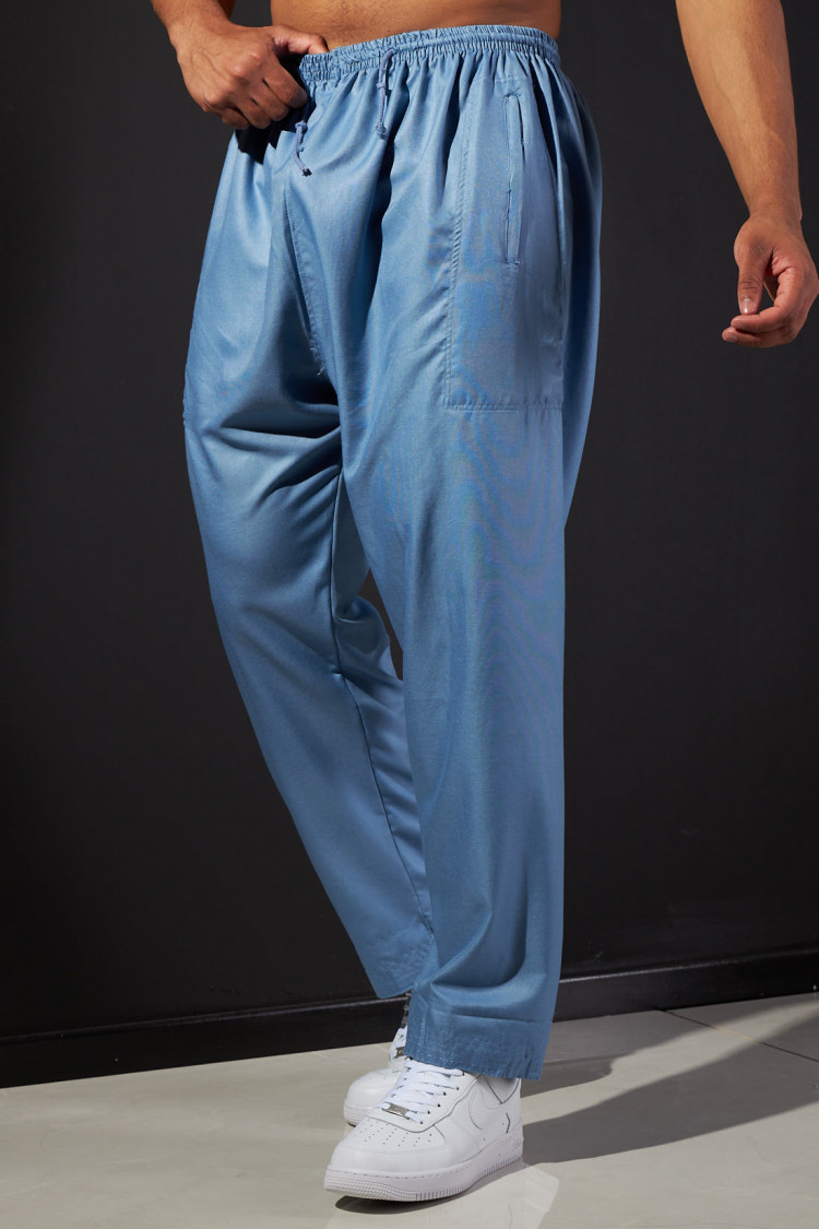 Ensemble 2 pièces qamis + pantalon bleu clair