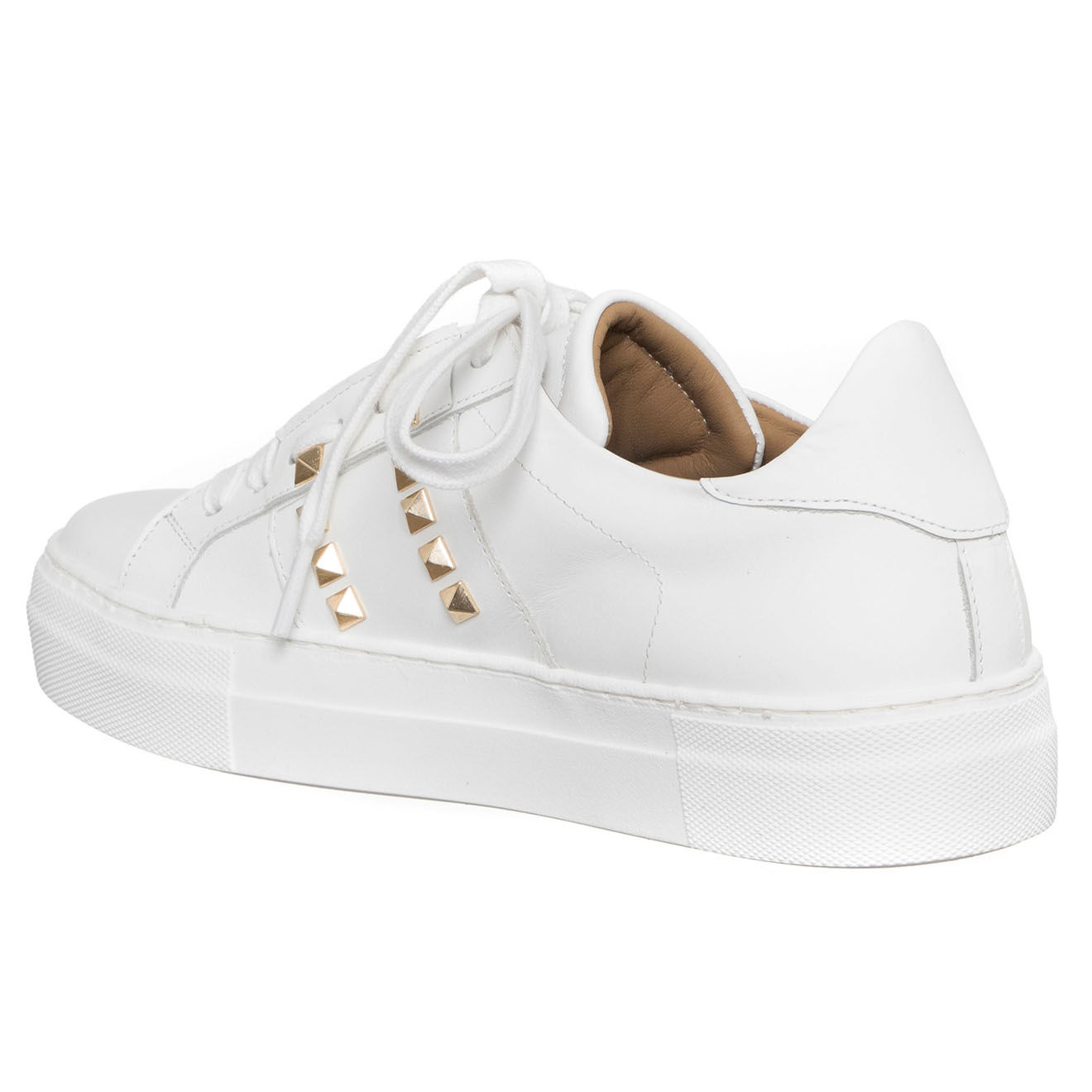 Loretta Pettinari Sneakers en Cuir Naia blanches