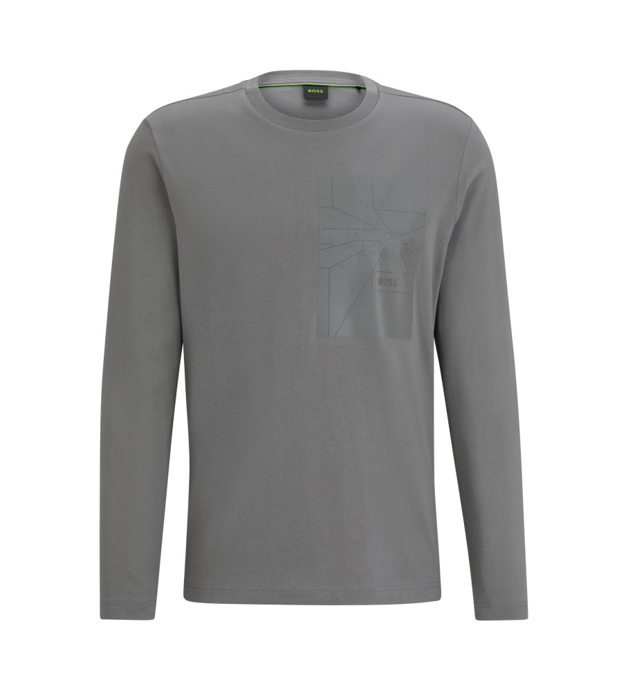 Camiseta cinza espelhada BOSS Togn