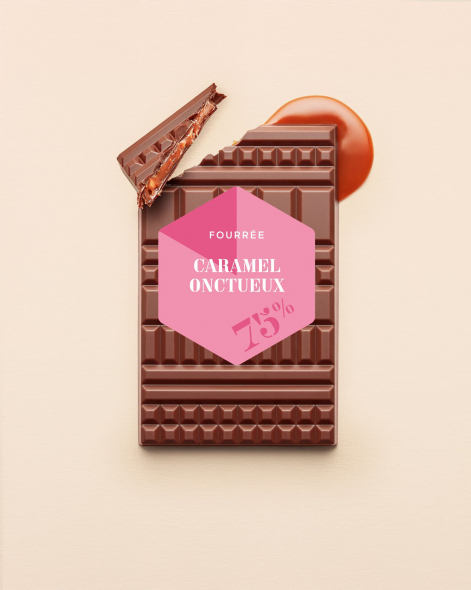 Tablette Fourrée Caramel Onctueux Chocolat Noir 75% | Le Chocolat Alain Ducasse 120g
