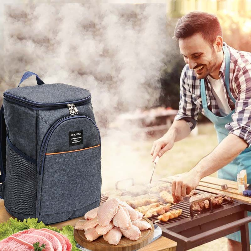 (20L) Oxford Thermo Picknick Rucksack Kühltasche Isolierrucksack für Camping / Wandern / Festivals - Dunkelblau