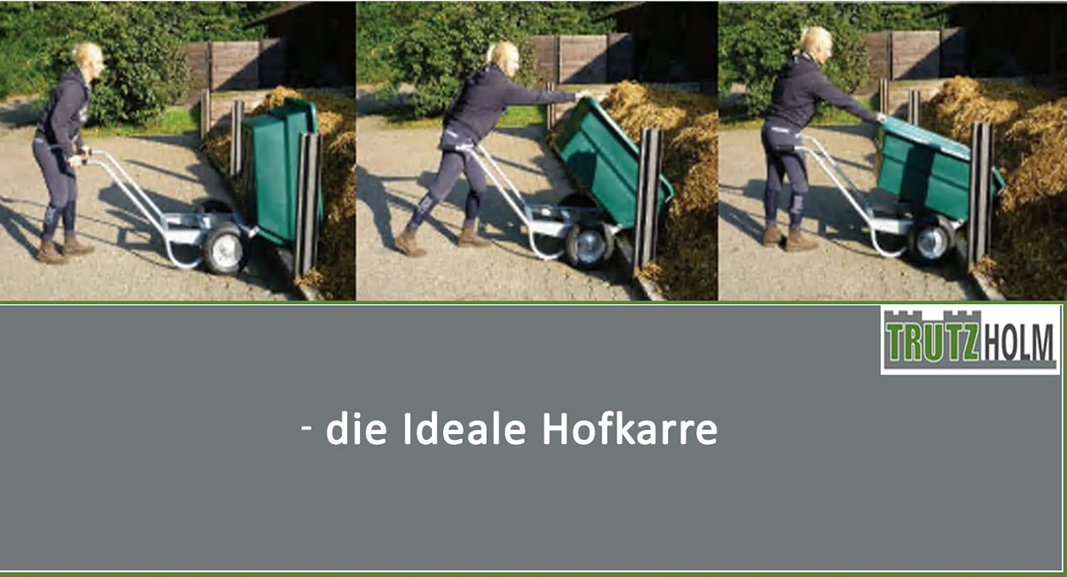Tipper255 Kippkarre Hofkarre Mistkarre Großmulden-Kippkarre 260 Liter 200 kg Traglast Silber/ Grau