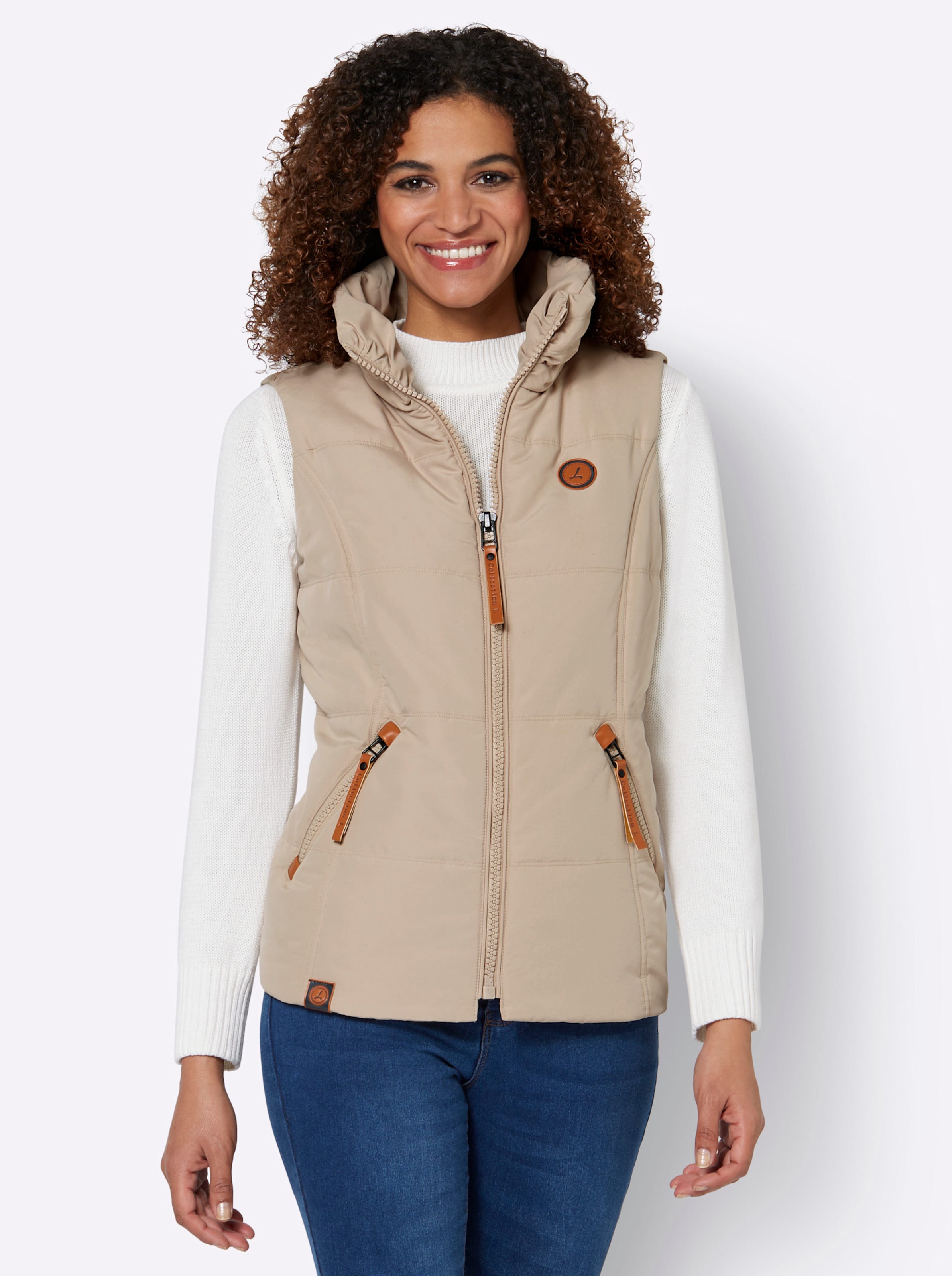 Steppweste in beige