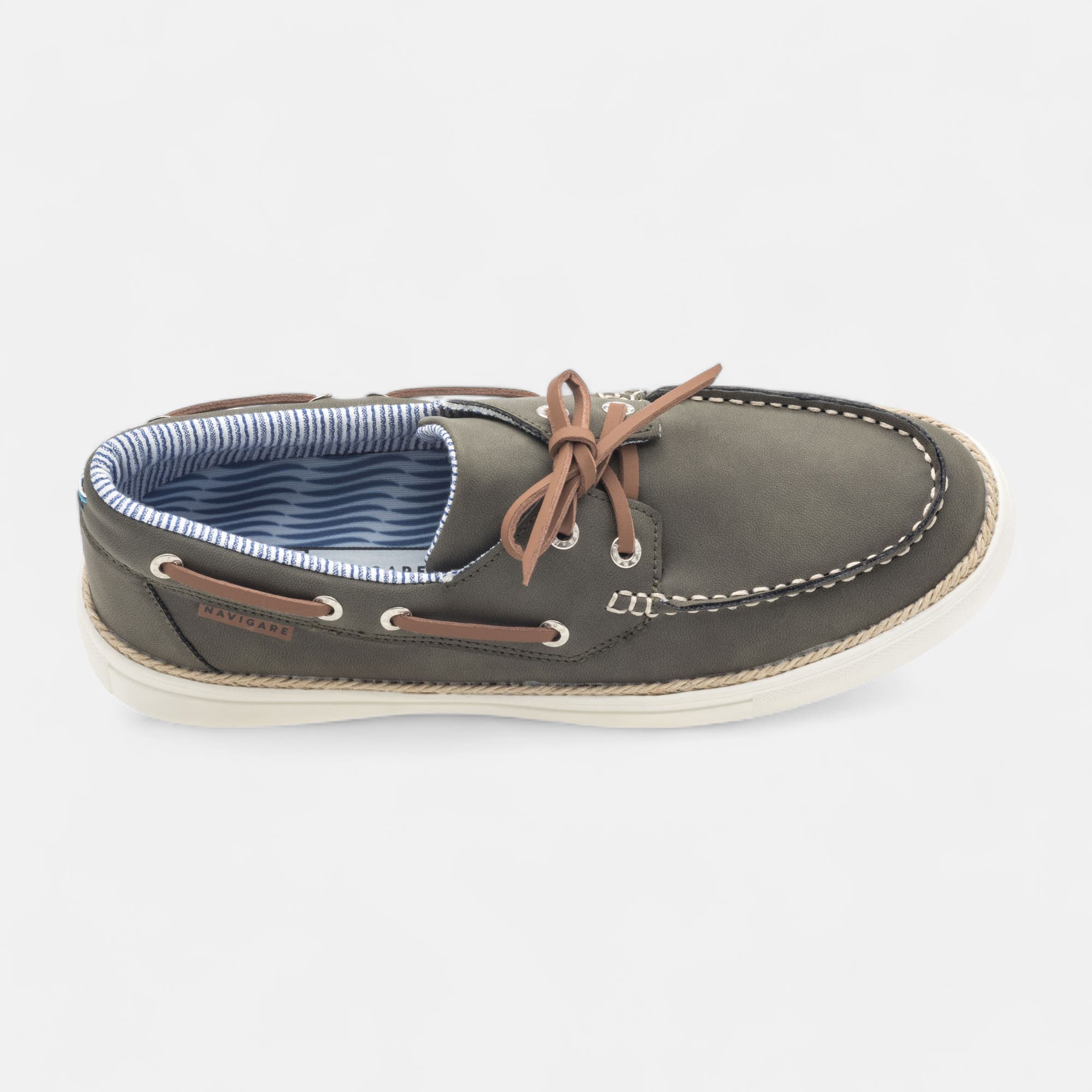 Chaussures bateau Homme kaki