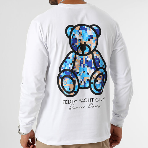 Tee Shirt Manches Longues Damier Paris Blue Blanc