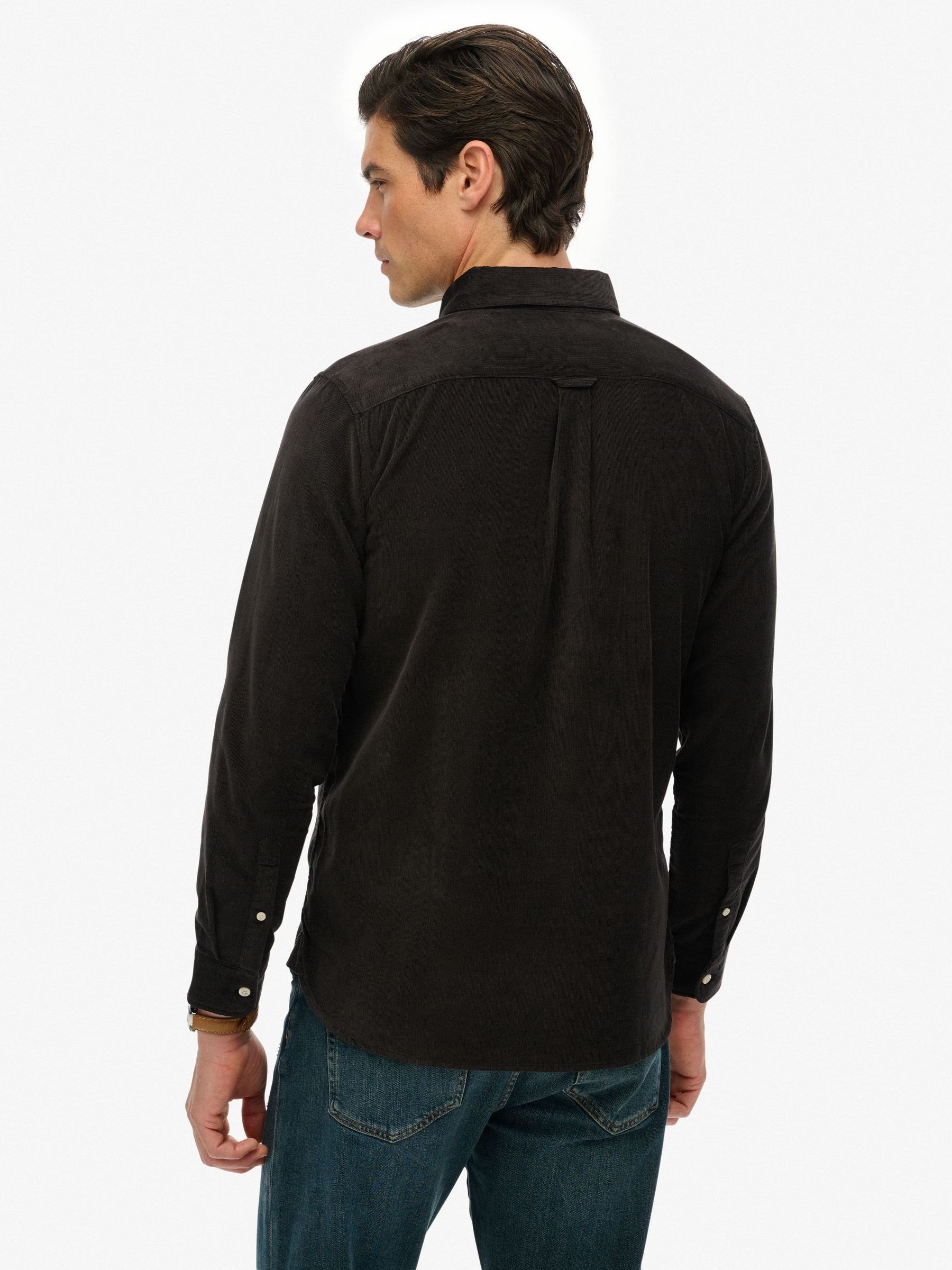 Zwart - Superdry Classic Needle Cord Shirt