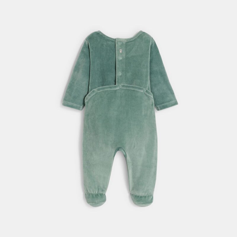 Dors-bien velours vert bébé fille Vert