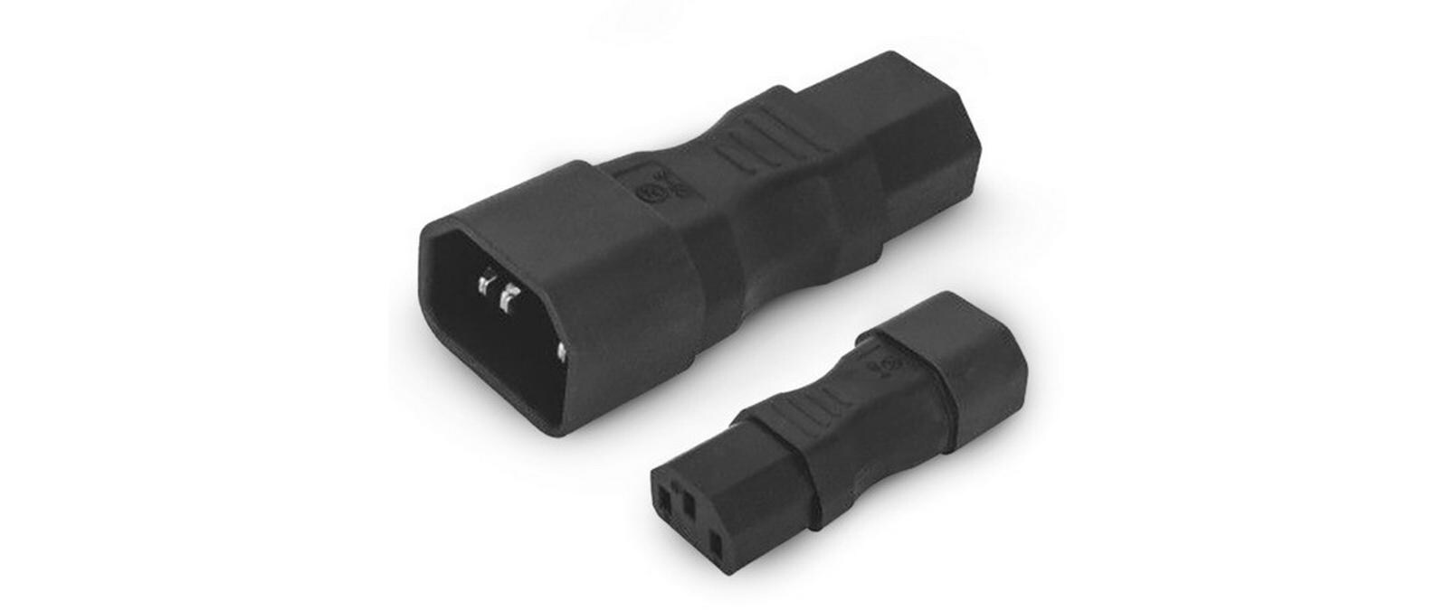Adapterstecker C13 - C14, geradeStromversorgungsadapter IEC320 gerade C13-Buchse auf C14-Stecker