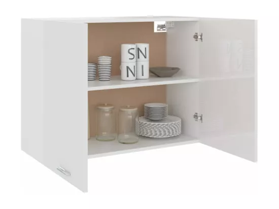 Armoire suspendue Blanc brillant 80x31x60 cm Bois d’ingénierie