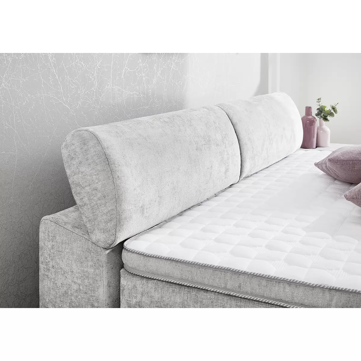 Boxspringbett Dora 180x200 Hellgrau