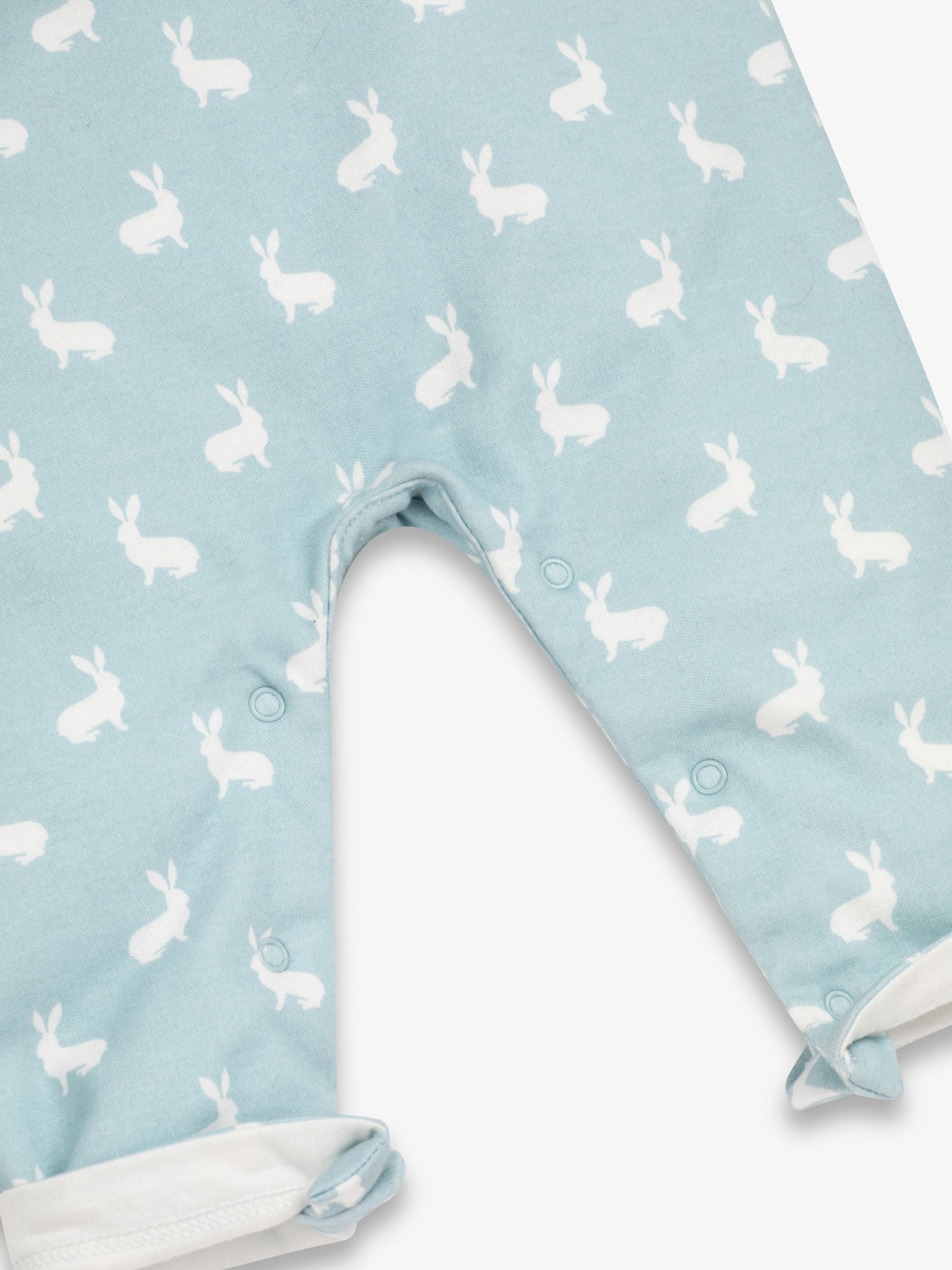 Blauw - The Little Tailor - Baby tuinbroek van 100% katoen met konijnenprint