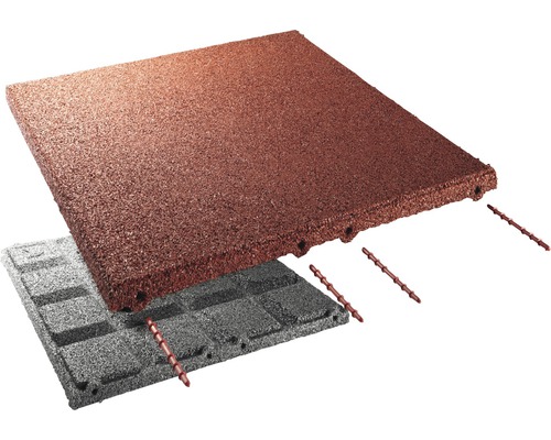 Terrasoft valbeveiligingsmat 50x50x3 cm rood
