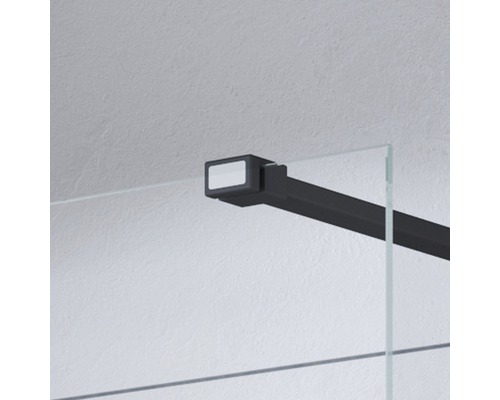 Inloopdouchewand Breuer Panorama 90 cm helder glas, profielkleur zwart