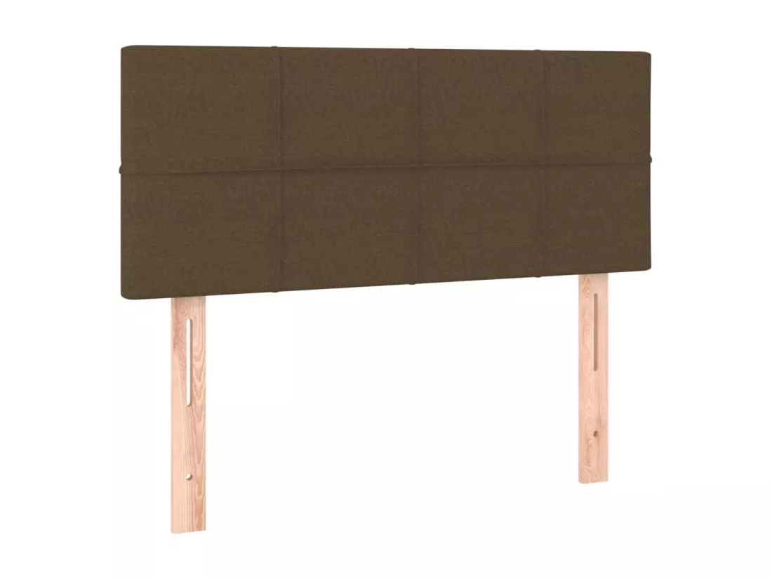 Sommier tapissier et matelas et LED Marron foncé 90x190cm Tissu