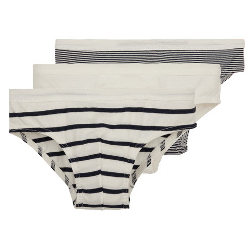 Petit Bateau - A01DR00 X3 - Blanc / Marine