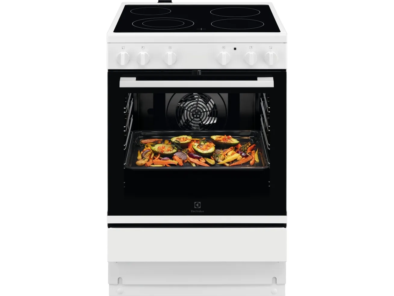 Electrolux SurroundCook LKR64001NW - Komfur - fritstående - bredde: 59.6 cm - dybde: 60 cm - højde: 85 cm - hvid