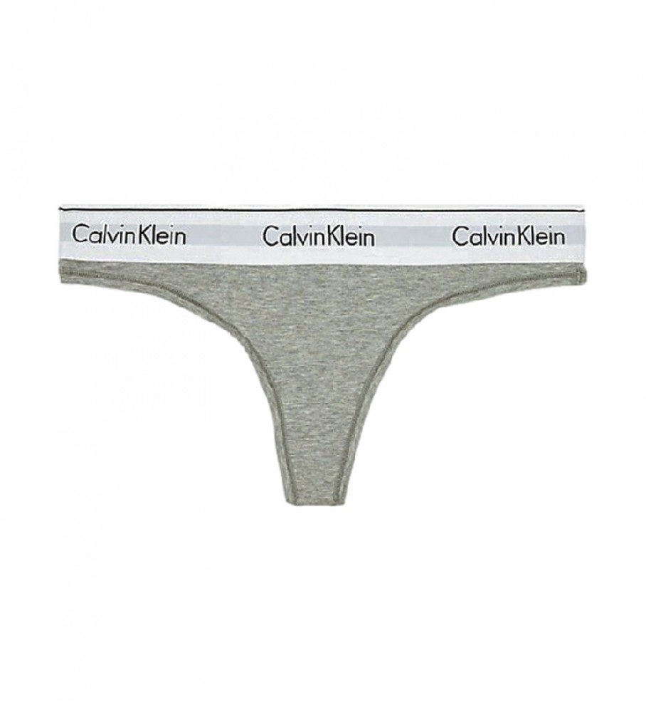 Calcinha fio dental Calvin Klein Modern Cotton cinza