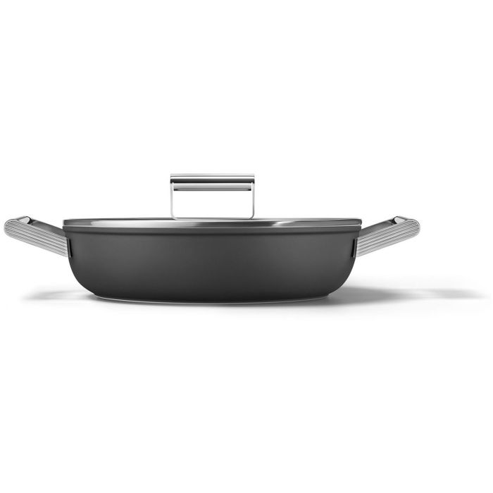 SMEG Schmorpfanne mit Deckel 28 cm CKFD2811BLM Schwarz