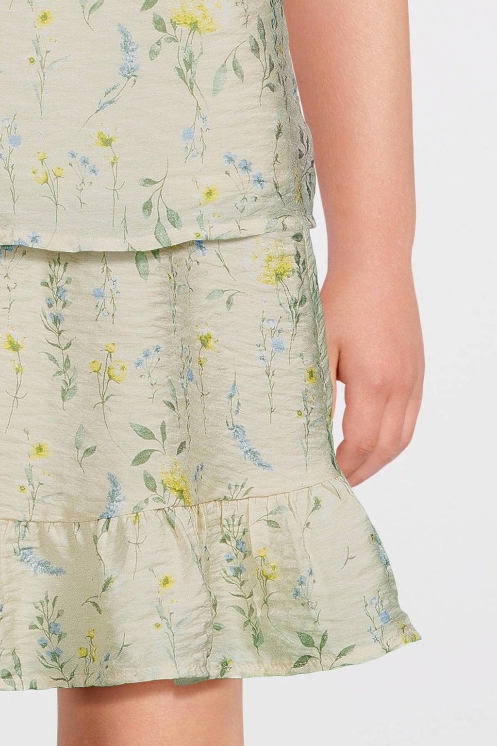 VERO MODA GIRL gebloemdetop VMJOSIE ecru/geel/groen