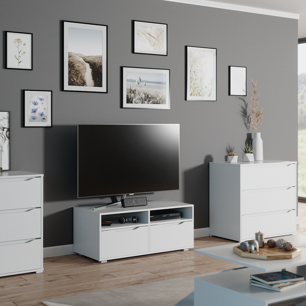 Vicco Lowboard Ruben weiß 100cm TV-Board Fernsehschrank TV-Schrank Regal Tisch