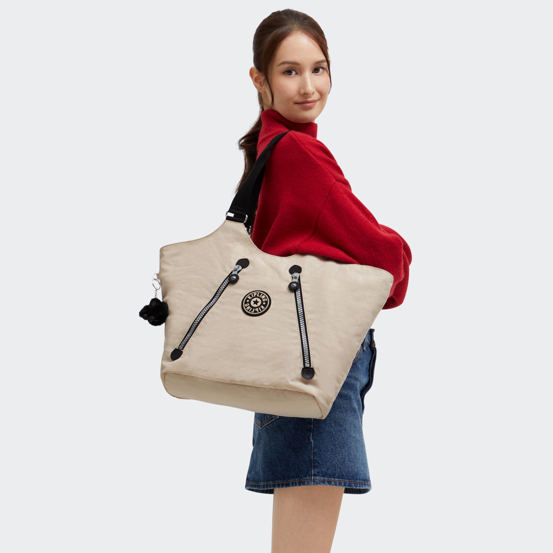 NEW CICELY Fourre-tout de taille moyenne avec fermeture zippée - Back to Beige Heritage